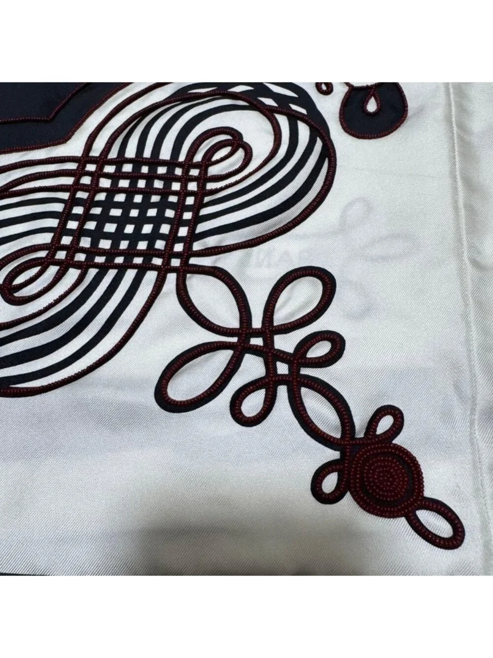 Hermes Brazil & Brandebre Bead Shawl Scarf